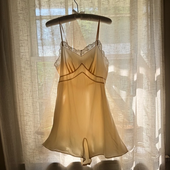 Antique 1920s 30s peachy nude rayon step in romper negligee...